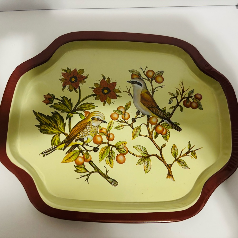 Vintage Bird and Floral Trinket Tray - Picture 4 of 5